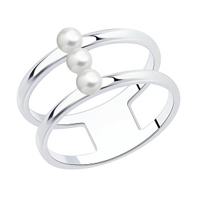 Кольцо SOKOLOV - Серебро 925, Жемчуг имитация (арт. 94013371)