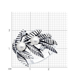 Кольцо SOKOLOV - Серебро 925, Жемчуг имитация, Фианит (арт. 95010164)