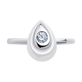 Кольцо SOKOLOV - Серебро 925, Керамика, Фианит (арт. 94013709)