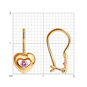 Серьги SOKOLOV - Золото 585, Фианит (арт. 027228)