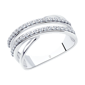 Кольцо SOKOLOV - Серебро 925, Фианит (арт. 94012043)