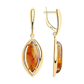 Серьги SOKOLOV - Серебро 925, Янтарь (арт. 83020065)