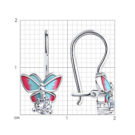 Серьги SOKOLOV - Серебро 925, Фианит, Эмаль (арт. 94021194)