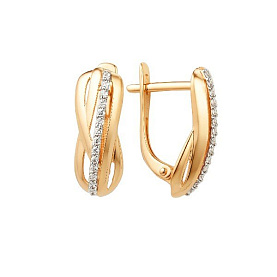 Серьги ЮФ Династия - Золото 375, Фианит (арт. 001902-5102)