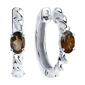 Серьги SOKOLOV - Серебро 925, Раухтопаз (арт. 92022283)