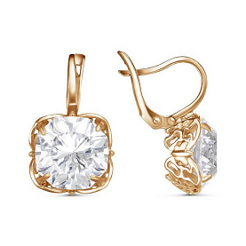 Серьги Красная пресня - Серебро 925, Фианит (арт. 33811301)