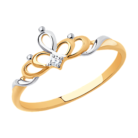 Кольцо SOKOLOV - Золото 375, Фианит (арт. 31-110-01003-1)