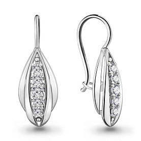 Серьги Аквамарин - Серебро 925, Фианит (арт. 46807А.5)