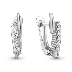 Серьги Аквамарин - Серебро 925, Фианит (арт. 49420А.5)