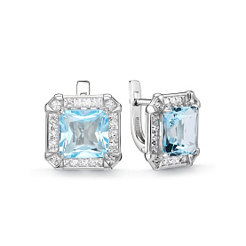 Серьги Дар - Серебро 925, Топаз, Фианит (арт. С-5259рс40200)