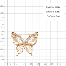 Брошь Аквамарин - Серебро 925, Фианит (арт. 77453А.6)