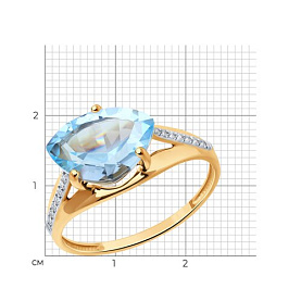 Кольцо SOKOLOV - Золото 585, Топаз, Фианит (арт. 716979)