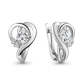 Серьги Аквамарин - Серебро 925, Фианит (арт. 49167А.5)