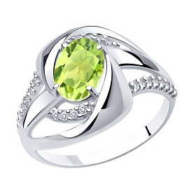 Кольцо Diamant - Серебро 925, Фианит, Хризолит (арт. 94-310-00569-1)