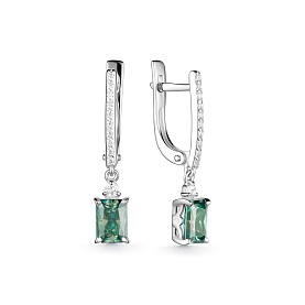 Серьги Дар - Серебро 925, Муассанит, Фианит (арт. С-3693рс1613900)