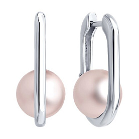 Серьги Diamant - Серебро 925, Жемчуг синтетический (арт. 94-120-00099-1)