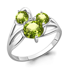 Кольцо Аквамарин - Серебро 925, Хризолит (арт. 6513607.5)