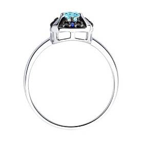 Кольцо SOKOLOV - Серебро 925, Топаз, Фианит (арт. 92014869)