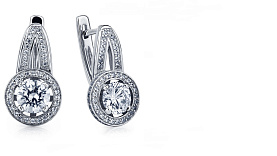 Серьги Platinum Lab. - Платина 950, Бриллиант (арт. ПС-034-01)