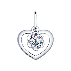 Подвеска SOKOLOV - Серебро 925, Фианит (арт. 94031878)