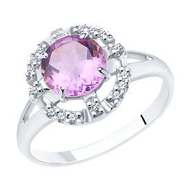 Кольцо Diamant - Серебро 925, Аметист, Фианит (арт. 94-310-00679-2)