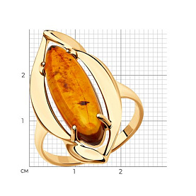 Кольцо SOKOLOV - Серебро 925, Янтарь пресс. (арт. 83010038)
