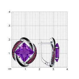 Серьги SOKOLOV - Серебро 925, Синтетический ситалл , Фианит, Эмаль (арт. 92021454)
