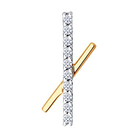 Серьга SOKOLOV - Золото 585, Фианит (арт. 170098)