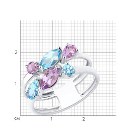Кольцо Diamant - Серебро 925, Аметист, Топаз (арт. 94-310-00430-1)