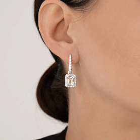 Серьги SOKOLOV - Серебро 925, Празиолит, Фианит (арт. 92023139)