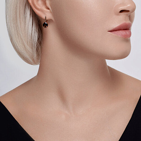 Серьги Diamant - Золото 585, Гранат, Эмаль (арт. 51-320-02058-3)