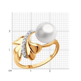 Кольцо SOKOLOV - Серебро 925, Жемчуг культивированный, Фианит (арт. 92012159)