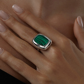 Кольцо SOKOLOV - Серебро 925, Синтетический малахит (арт. 83010081)