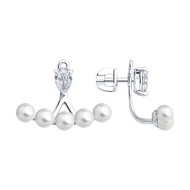 Серьги SOKOLOV - Серебро 925, Жемчуг имитация (арт. 94026777)