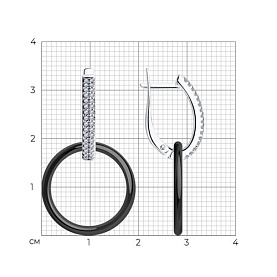 Серьги Diamant - Серебро 925, Керамика, Фианит (арт. 94-121-01318-1)