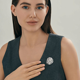 Брошь SOKOLOV - Серебро 925, Фианит (арт. 94049007)