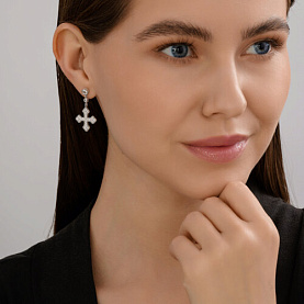 Серьги SOKOLOV - Серебро 925, Фианит (арт. 94026998)