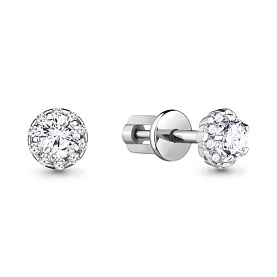 Серьги Аквамарин - Серебро 925, Фианит (арт. 420151А.5)