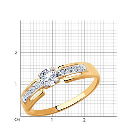 Кольцо SOKOLOV - Золото 375, Фианит (арт. 018458-4)