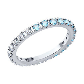 Кольцо SOKOLOV - Серебро 925, Топаз, Фианит (арт. 92014520)