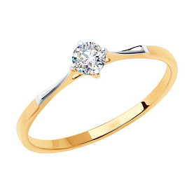 Кольцо SOKOLOV - Золото 375, Фианит (арт. 018637-4)
