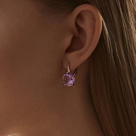 Серьги SOKOLOV - Золото 585, Аметист (арт. 727700)