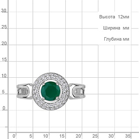 Кольцо Аквамарин - Серебро 925, Агат, Фианит (арт. 65019009А.5)