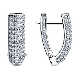 Серьги SOKOLOV - Серебро 925, Фианит (арт. 94023939)