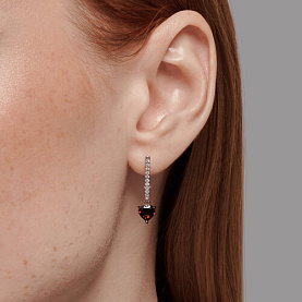 Серьги SOKOLOV - Серебро 925, Гранат, Фианит (арт. 92022922)