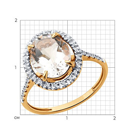 Кольцо Diamant - Золото 585, Фианит, Горный хрусталь (арт. 51-310-02442-4)