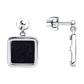 Серьги SOKOLOV - Серебро 925, Авантюриновое стекло (арт. 94023512)