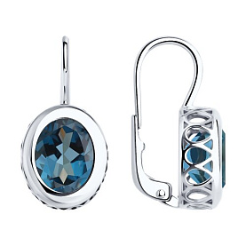 Серьги SOKOLOV - Золото 585, Топаз лондон (арт. 728833-3)