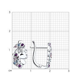 Серьги SOKOLOV - Серебро 925, Фианит, Эмаль (арт. 94026085)