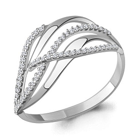 Кольцо Аквамарин - Серебро 925, Фианит (арт. 63557А.5)